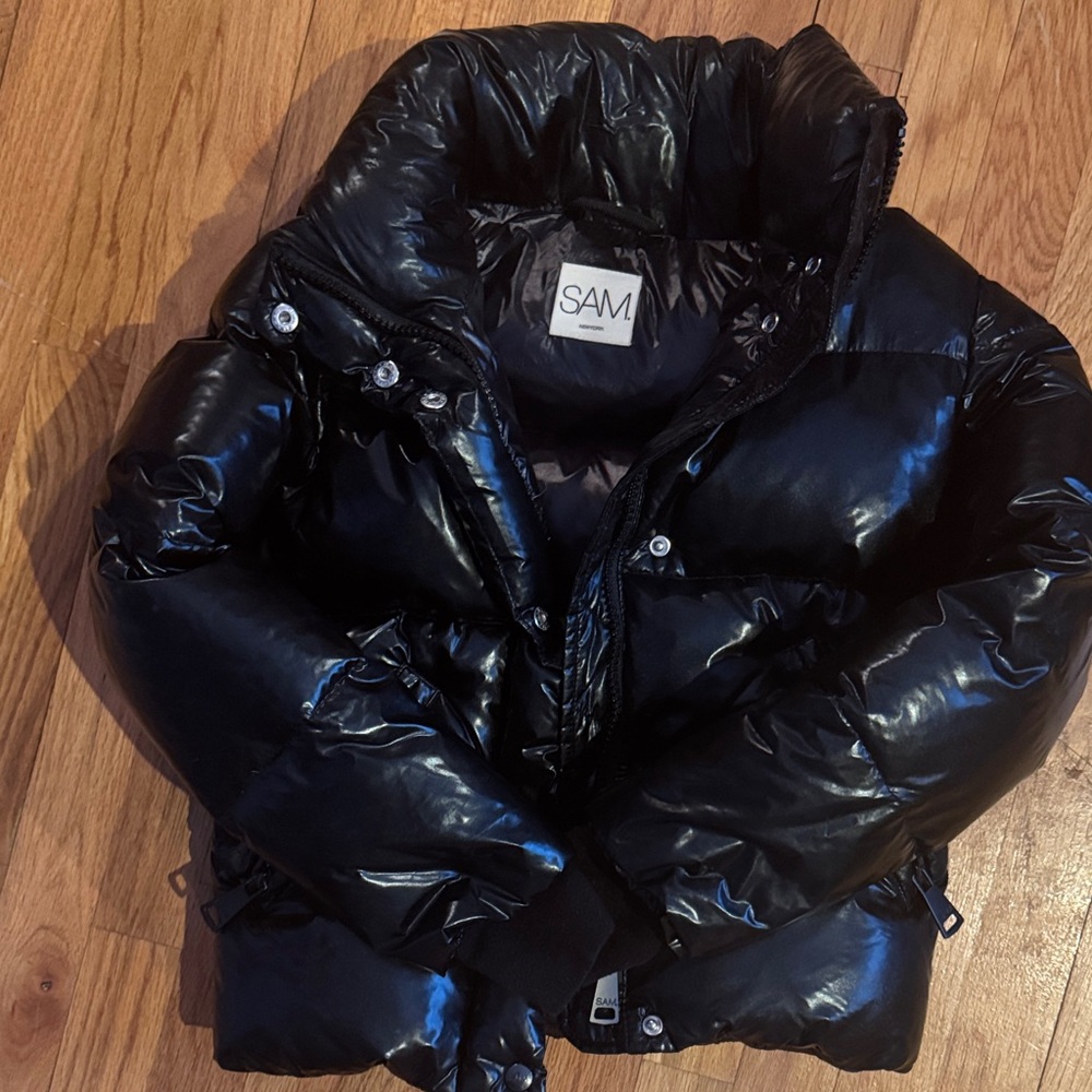 SAM Glossy Black Down Jacket